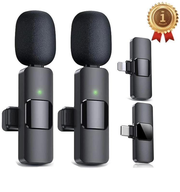 Portable Wireless Lavalier Microphone,Precision Audio Capture: Lavalier Mic for Detailed Interviews & Presentations Cable Charging