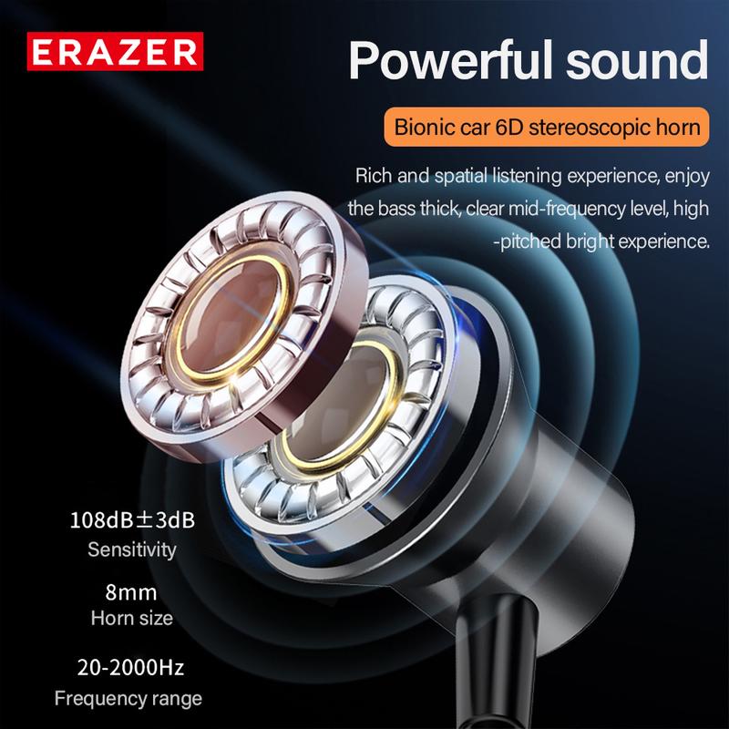 ERAZER XE05 Neckband Sport Headset Bluetooth Bass Stereo Mic IPX5 Waterproof Headphone