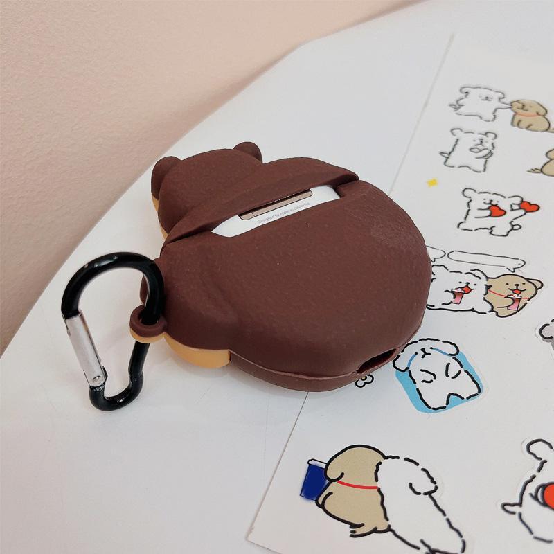 Creative Cartoon Cookie Bear Earphone Case, Silicone Decorative Earphone Protector Cover Compatible With iPhone Airpods