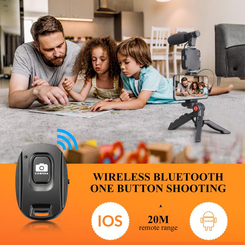 CAMOLO Kit Smartphone Camera, Video Vlogging Kit, for iPhone Android, with Light + Microphone + Tripod + Phone Holder, for Vlogging YouTube Tiktok Facebook Camera