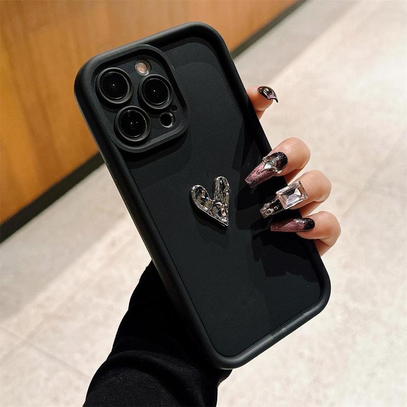 Heart Design Phone Case, Anti-fall Phone Protector Cover, Shockproof Phone Protective Case Compatible with iPhone 16 15 14 13 12 11 Series