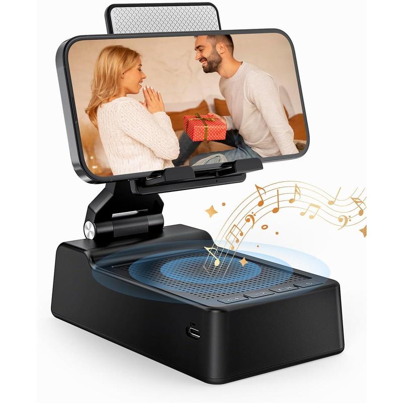 Mobile phone holder with Bluetooth speaker, high-definition surround sound, suitable for home use, compatible with mobile phones and computers Mount