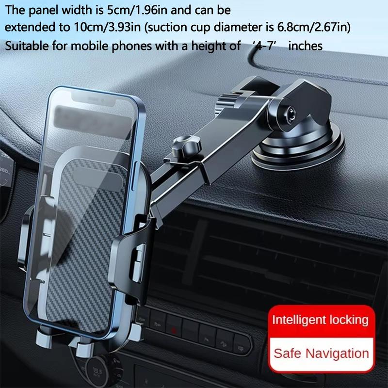 Suction Cup Car Phone Holder, Adjustable Car Phone Holder, Universal Car Interior Accessories for 4-7 Inch Smartphones