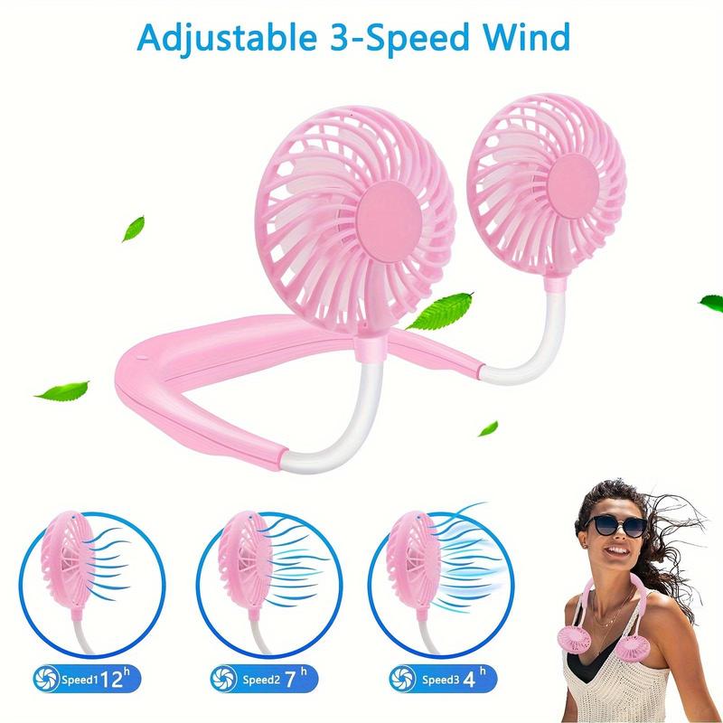 Portable USB Rechargeable Neck Fan, 360-Degree Free Rotating Neck Fan, USB Neck Fan For Outdoor Sports, Travel, Office, Reading