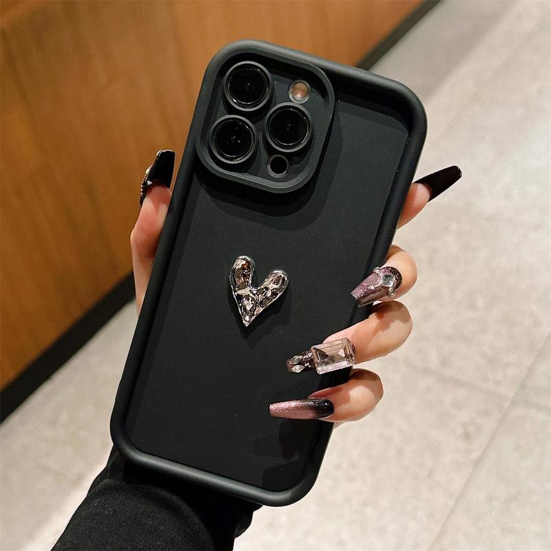 Heart Design Phone Case, Anti-fall Phone Protector Cover, Shockproof Phone Protective Case Compatible with iPhone 16 15 14 13 12 11 Series