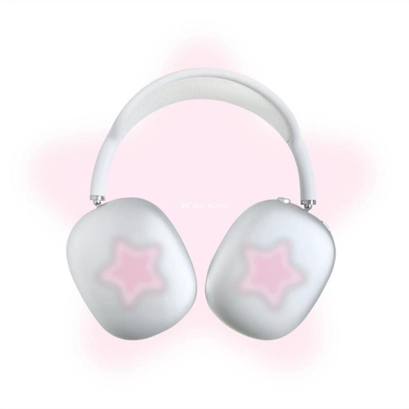 Cute Pink Smudge Star Protective Cover For Airpods Max Earphone Case Transparent Soft Silicon For Apple Airpods Max Headphone