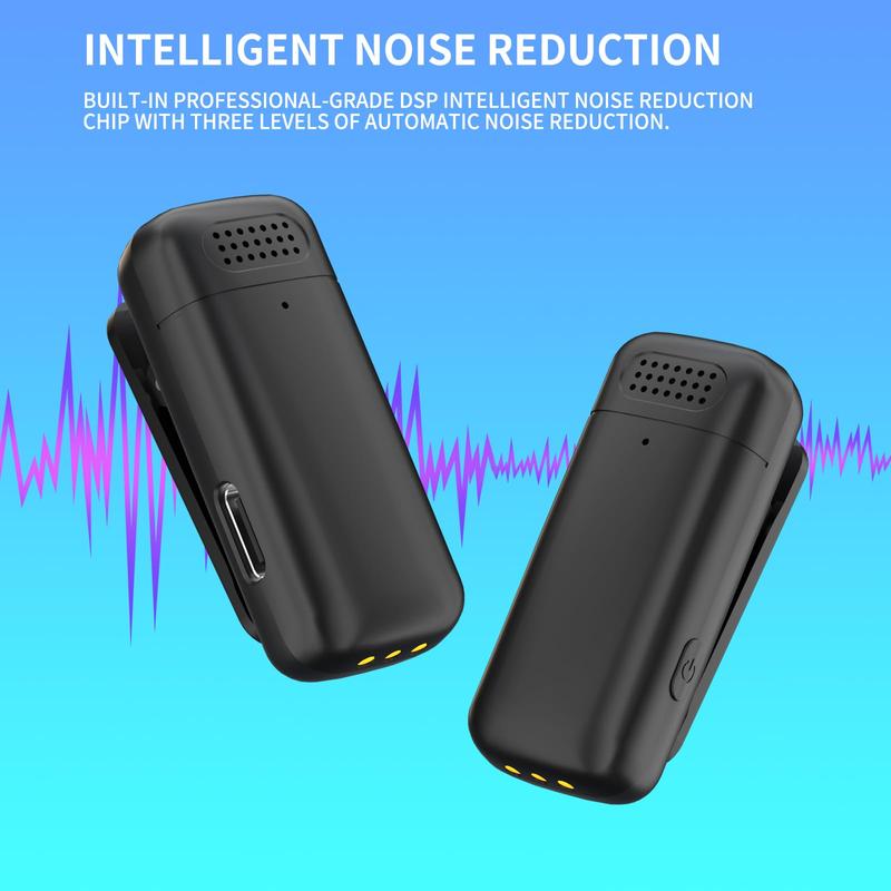 Wireless Microphone for IPhone, Android, IPad Lapel Microphone comes With Charging Case, can be Used for Real-Time Video Calls, Live Broadcasting and Recording Life