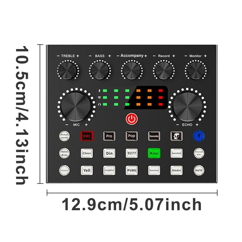 Professional Podcast Equipment Bundle, Live DJ Equipment, Wireless Connection Mixer Equipment, RGB Light Button, DJ Mixer Effect, Sound Control, Game Singing, Live Control