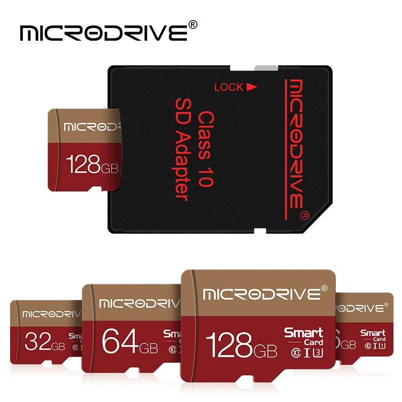 MICRODRIVE 32GB 64GB 128GB 256GB Micro SD Card, Class 10 U3 Memory Card with SD Adapter, Camera Accessories for Smartphone, Camera, Laptop, PC