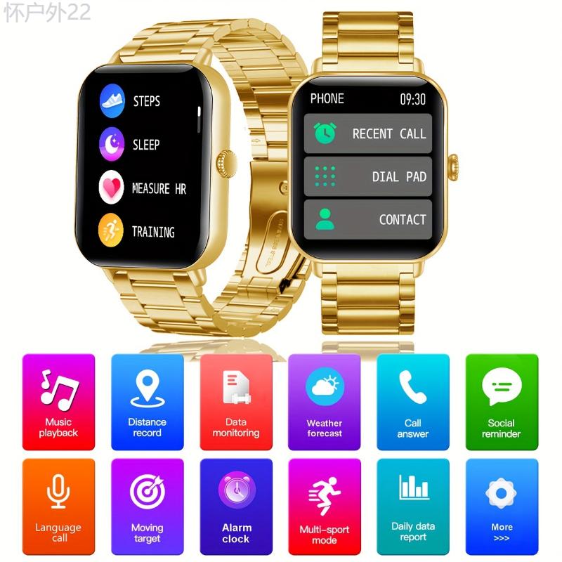 Ultimate Fitness Smartwatch - 1.83-inch Full Touch Screen, Make Answer Calls, 100+ Sport Modes, Heart Rate Monitor, GPS, Compatible with Android and iPhone Phones - Stylish Wireless Call Watch for Active Lifestyles Charging Wearable Alloy  Alloy