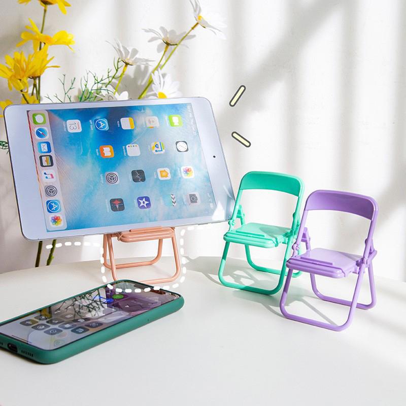 1Pcs Cute Mobile Phone Stand Desktop Phone Stand Kawaii Mini Chair Adjustable Holder for ipad Cellphone Desk Organizer