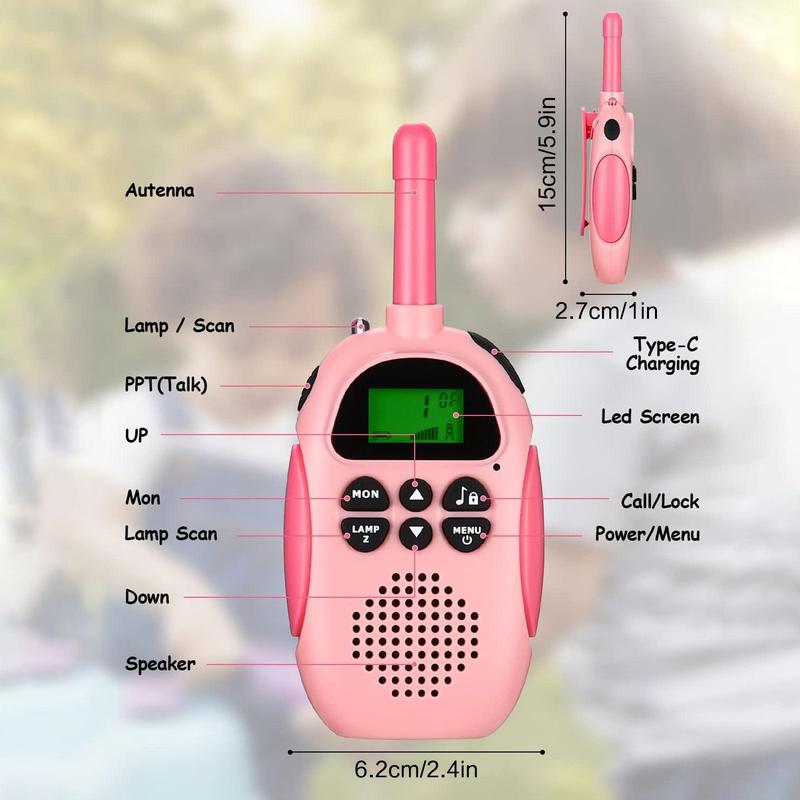 Rechargeable Walkie Talkie, 1 Pair 22 Channel Radio, Long Standby Walkie Talkie, Outdoor Adventure & Camping Hiking Tool, Best Birthday Gift