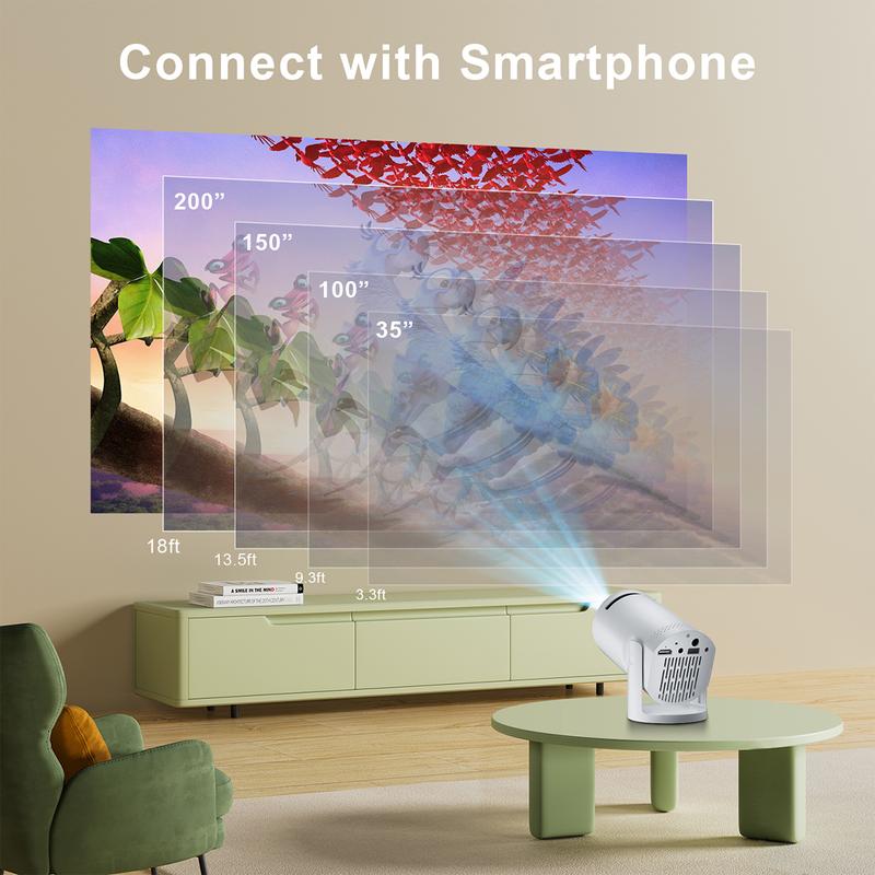 Salange NEW M10 Portable Smart Mini Projector Audio Remote Wired Same Screen Projector for SAMSUNG Android iPhone IOS Home Cinema Sound Speaker Support 720P 1080P Videos Small  Projector