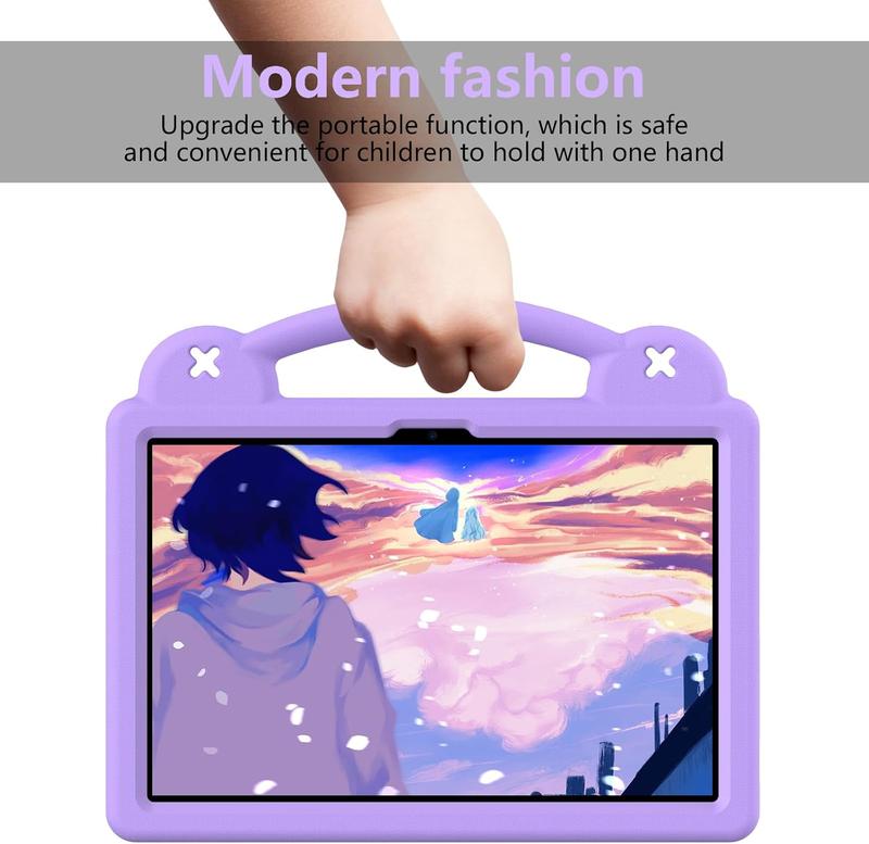 for  Tab M11 Case 11 inch (TB330FU TB330XU),  EVA Shockproof Cover for  M11 Tablet Case, with Stand Handle Cartoon Figures, Purple