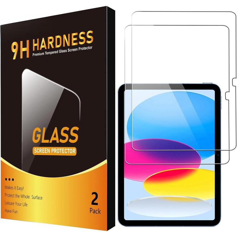 2 Pack Screen Protector for iPad 10th Generation (10.9 Inch 2022, Model A2696 A2757 A2777), Anti-Scratch 9H Hardness Tempered Glass Film