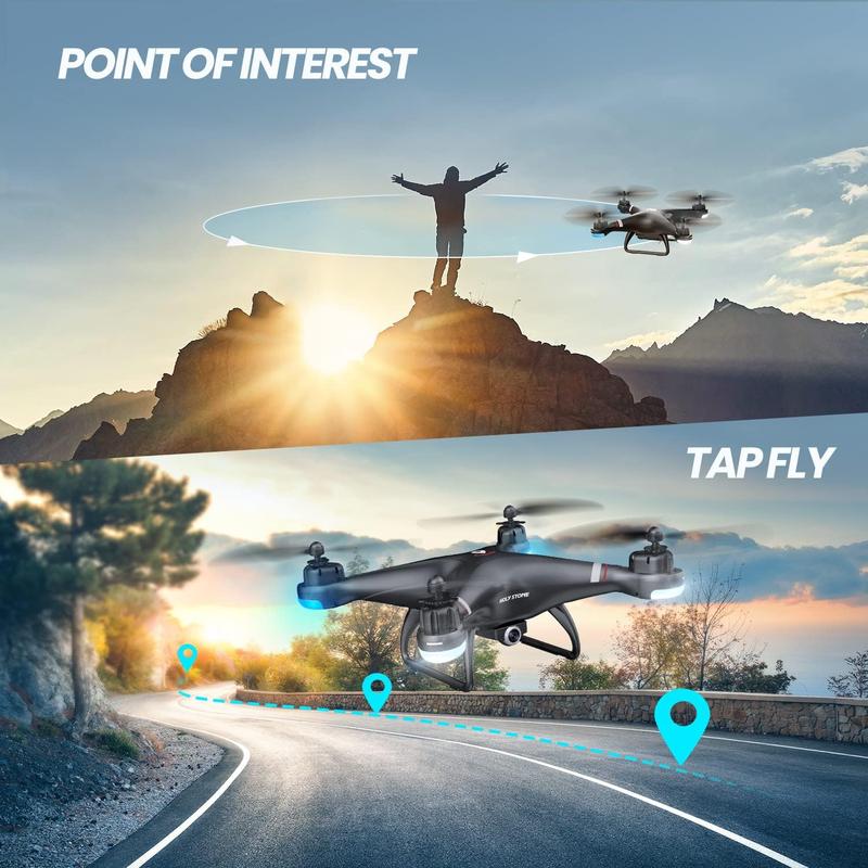 Holy Stone GPS Drone with 1080P HD Camera FPV Live Video, Quadcopter HS110G Upgraded Version, 2 Batteries, Altitude Hold, Follow Me and Auto Return, Easy to Use for Beginner Accessories Controller