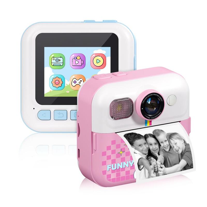 Instant Print Camera, 2.4 Inch Screen Digital Camera with Paper Set & 32G Memory Card, Selfie Video Camera, Gift for Boys & Girls