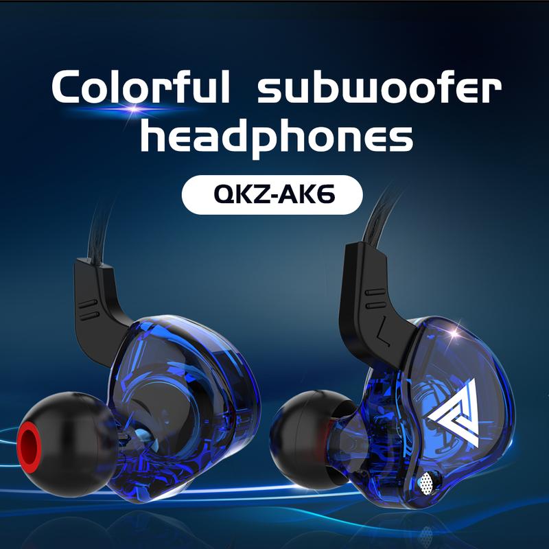 QKZ AK6 Portable Wired In-Ear Earphone, Wired Headphones With Mic, HiFi Subwoofer Noise Cancelling Wired Earphones for Game Sports, 3D Stereo Sound Headphones For Gym & Sports & Game, Headphones 8D Audio, Electronic Audio Earbud Magnetic Headset