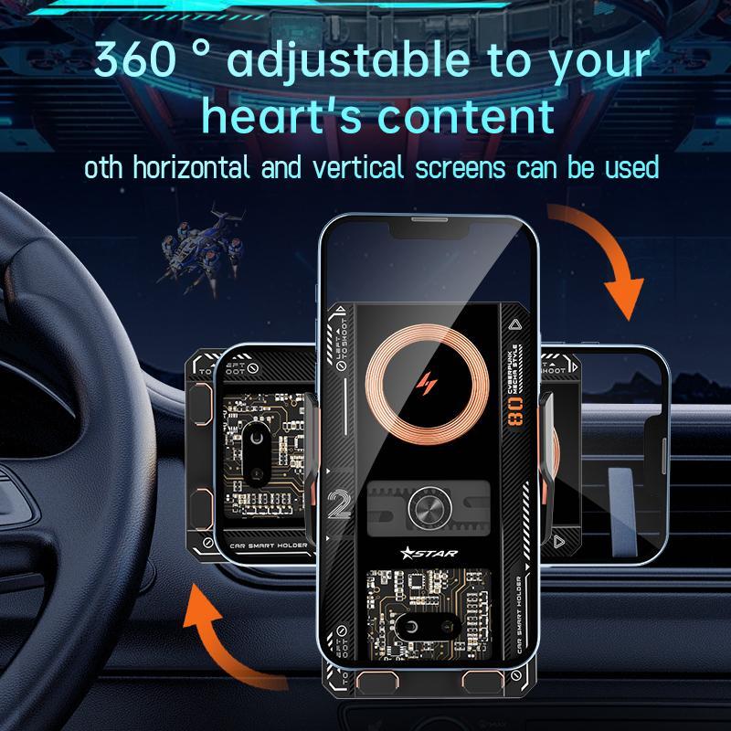 Car Phone Holder, 15W Wireless Charger, Mobile Phone Holder, Universal Air Vent Phone Holder for iPhone Samsung Xiaomi