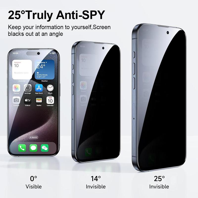 Privacy HD Mobile Phone Screen Protector, 1 Count Tempered Glass Smartphone Screen Film, Phone Accessories Compatible with iPhone 11 12 13 14 15 16 Series