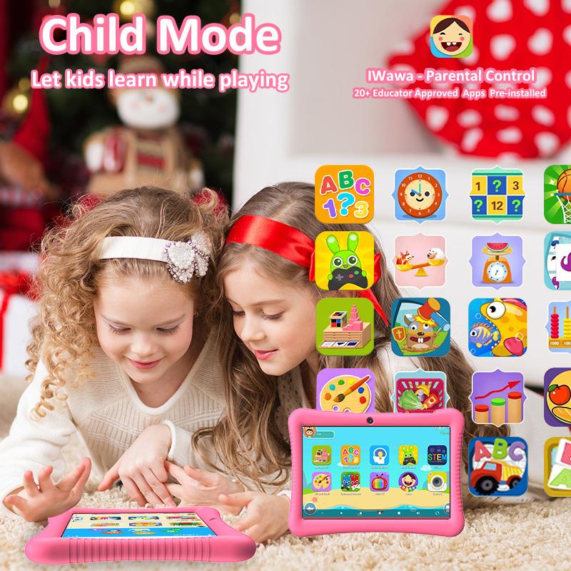 10.1-inch Andriod 13 Kids Tablet,  10+64GB, HD Screen, 6000mAh, WiFi, Bluetooth 5.0, Parental Controls, christmas 2024 ornament