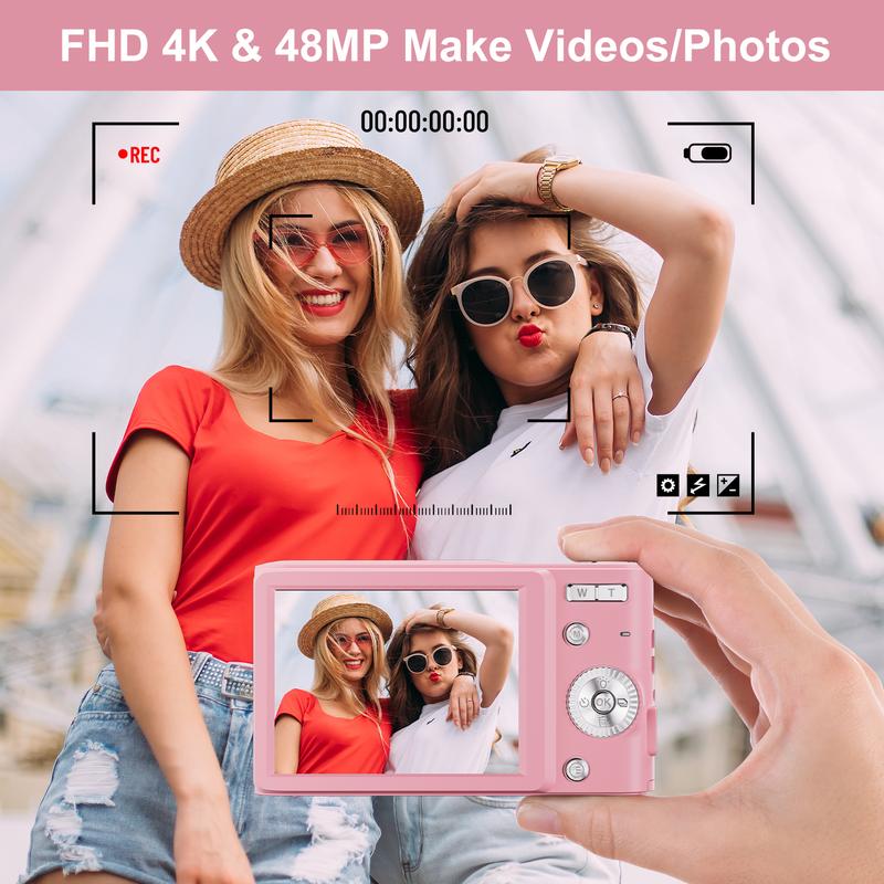 4K Digital Camera Autofocus 50MP Vlogging Camera with 32GBSD Card 16x Digital Zoom Compact Camera, 2.8-inch Screen, Fill-in Light, Anti-Shake