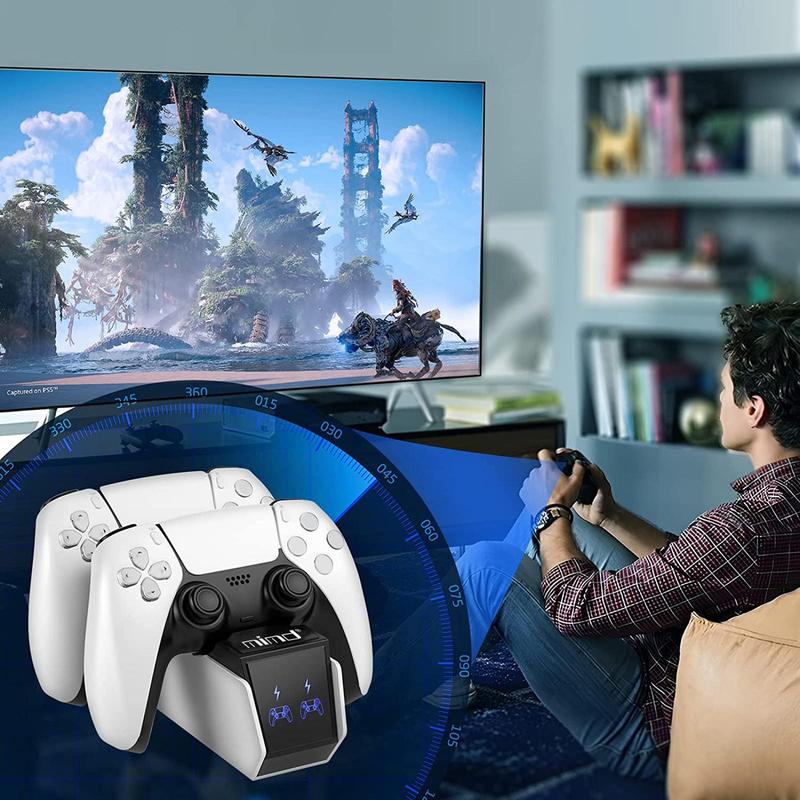 Controller Charger with Protective Chip LED Indicator, 2-Hour Fast & Safe Charging Charging Station for PS5 Controller