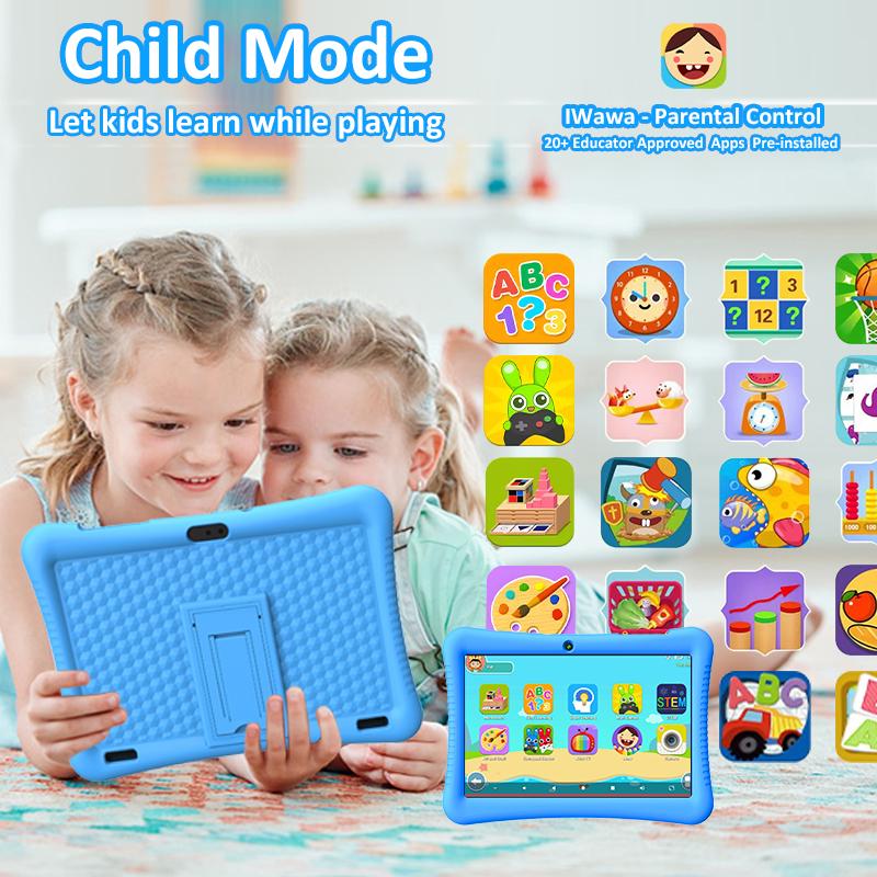 10.1-inch Andriod 13 Kids Tablet,  10+64GB, HD Screen, 6000mAh, WiFi, Bluetooth 5.0, Parental Controls, christmas 2024 ornament