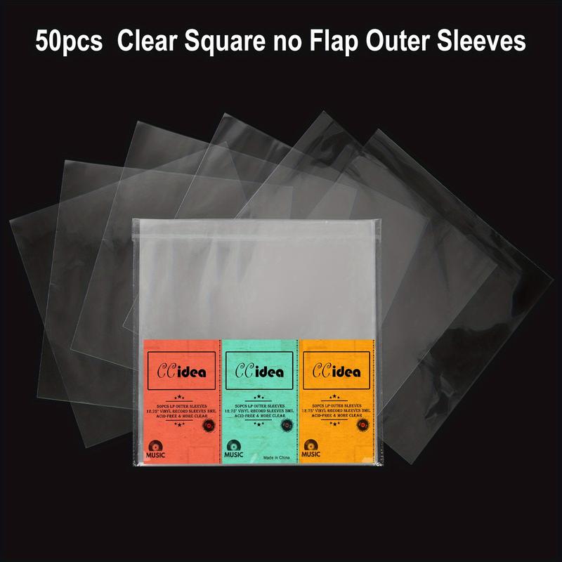 50pcs 100pcs Clear Plastic Protective LP Outer Sleeves 3 Mil. Vinyl Record Sleeves Album Covers 12.75