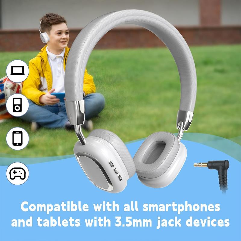 Wireless Bluetooth Headphones Over Ear, Lightweight HiFi Stereo Gaming Headset with Microphone Waterproof Foldable Bluetooth 5.3 Headphones for Travel, Computer Laptop for Long Wearing