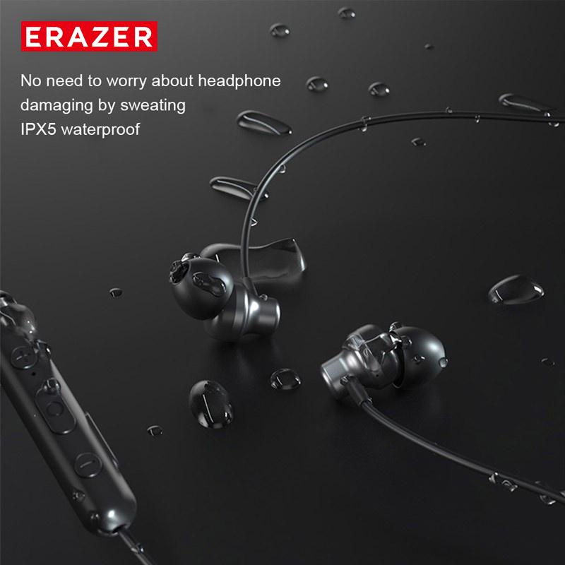 ERAZER XE05 Neckband Sport Headset Bluetooth Bass Stereo Mic IPX5 Waterproof Headphone