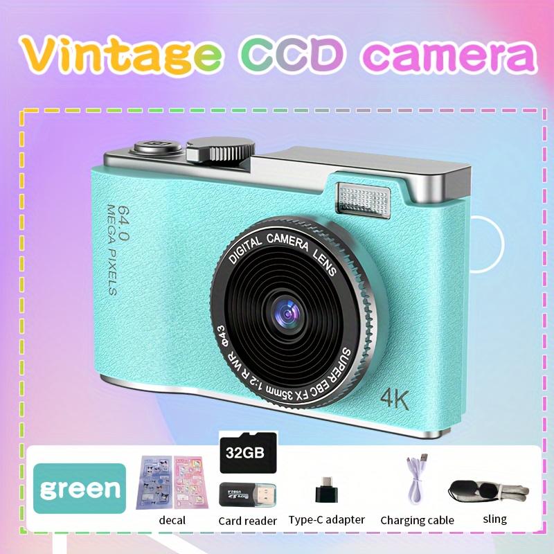 64MP 4K HD Digital MP3 Camera 18X Digital Zoom Cameras For Vlogging 2.4'' LCD Rechargeable Camera Photography Camera For Beginners , Recording Videos, And Webcam. With MP3 Features, Eligible For Music And Movies. Perfect Gifts (32GB Memory Card Included)