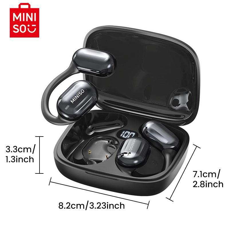 MINISO MS162 Open-ear Design Wireless Earphone, Rechargeable Bluetooth-compatible Earbuds with Built-in Microphone, HiFi Sound Quality Sports Earphone