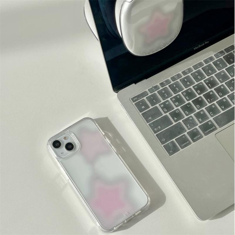 Cute Pink Smudge Star Protective Cover For Airpods Max Earphone Case Transparent Soft Silicon For Apple Airpods Max Headphone