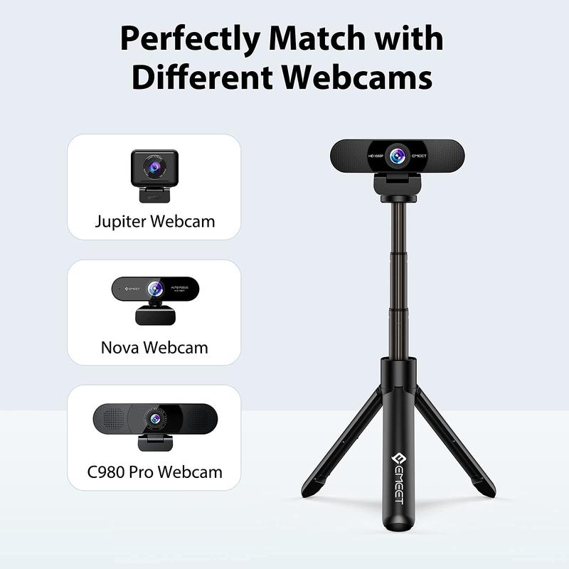 EMEET Portable Desktop Tabletop Webcam Tripod Professional Mirrorless Cameras Mini Tripod for Most Web Camera Phones GoPros Accessories Adjustable