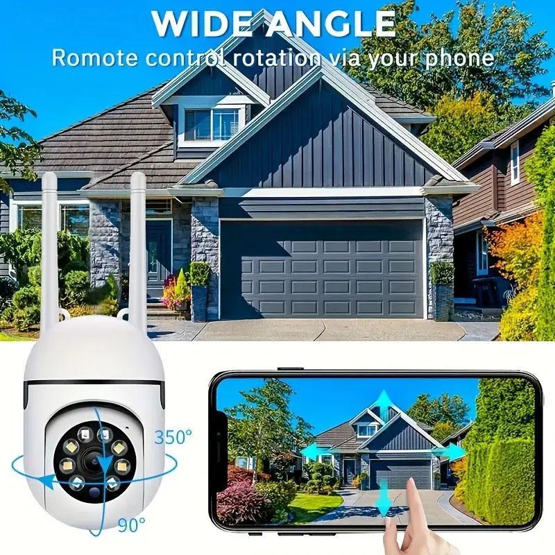 Wireless Security Camera, 360° Rotatable 2.4GHz & 5GHz Dual Band WiFi Camera, Infrared Night-Vision Camera for Home Security Monitoring