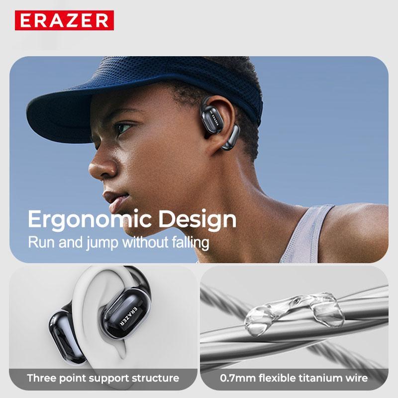 Christmas ERAZER XP2 OWS Wireless Earphones, BT5.4 Color LED Screen TWS Touch Active Noise Cancelling BT Headphones, Sports Headset