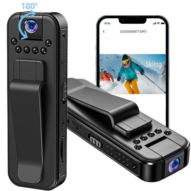 Portable Sports Camera, 1080P HD Outdoor Sports Camera, Wireless WiFi Portable Digital Camera with 180° Swivel Lens, Wearable Body Camera for Outdoor Sports