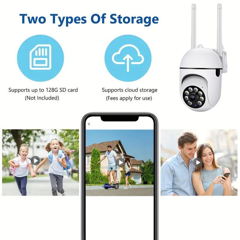 Wireless Security Camera, 360° Rotatable 2.4GHz & 5GHz Dual Band WiFi Camera, Infrared Night-Vision Camera for Home Security Monitoring