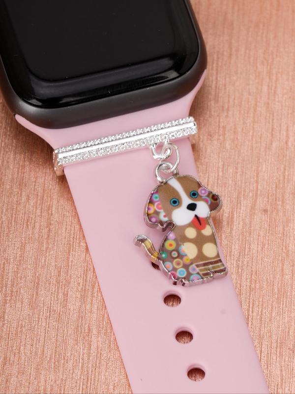 Cute Dog Design Watch Band, Rhinestone Decor Watch Band Charm for Apple Watch & Galaxy Watch Series Bands, Fashion Accessories for Women & Girls（no Strap）