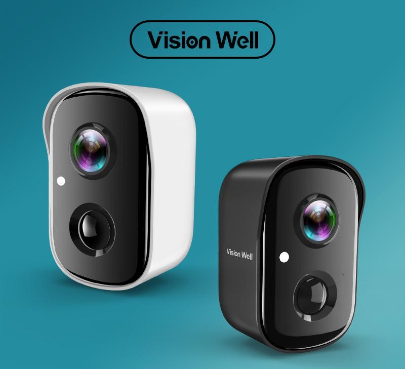 VisionWell 6S 2.4G WiFi Wireless Security Camera for Home outdoor with 1080p HD WiFi Spotlight, AI Siren Color Night Vision 2-Way Talk and SD Cloud Storage