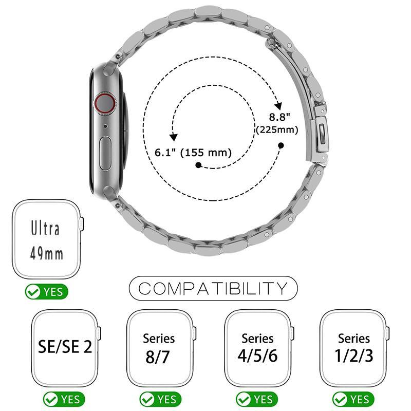 Adjustable Stainless Steel Watch Band & TPU Protective Case Set for Summer, 1 Pair PU Soft Material Anti-collision Watch Protective Case, Fashion Durable Wearable Watch Protective Case for Apple Watch Series 9  8 7 6 5 4 3 2 1, Smart Wearable Accessories