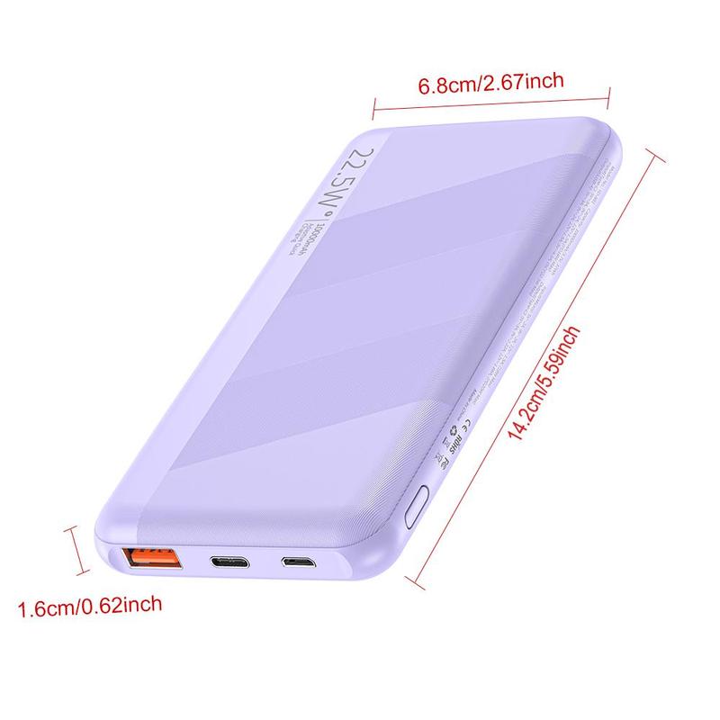 10000mAh Portable Power Bank, USB C Input Output Power Bank, PD3.0 QC4.0 Fast Charging Portable Phone Charger, Power Bank Suitable for iPhone Galaxy iPad, Portable Charger for Phone