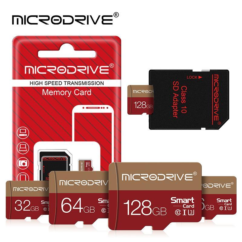 MICRODRIVE 32GB 64GB 128GB 256GB Micro SD Card, Class 10 U3 Memory Card with SD Adapter, Camera Accessories for Smartphone, Camera, Laptop, PC