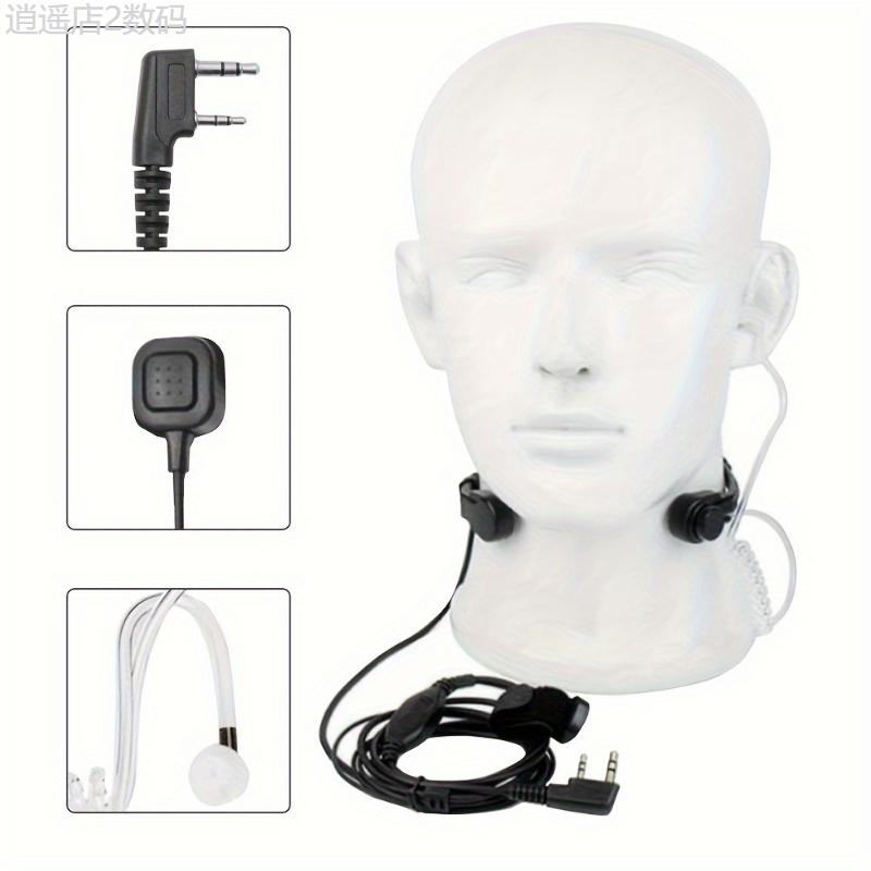 1pc 2pcs Air Conduction Noise Reduction Throat Control Tactical Headset for Baofeng, Jianzong and Other Walkie Talkie Models (BF888S, UV-5R, UV-9R PLUSTK-2107, NX-3320, NX-320PT558, TC-510, TC-700) Audio Button Waterproof Plastic