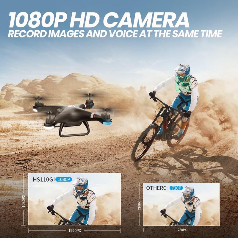 Holy Stone GPS Drone with 1080P HD Camera FPV Live Video, Quadcopter HS110G Upgraded Version, 2 Batteries, Altitude Hold, Follow Me and Auto Return, Easy to Use for Beginner Accessories Controller