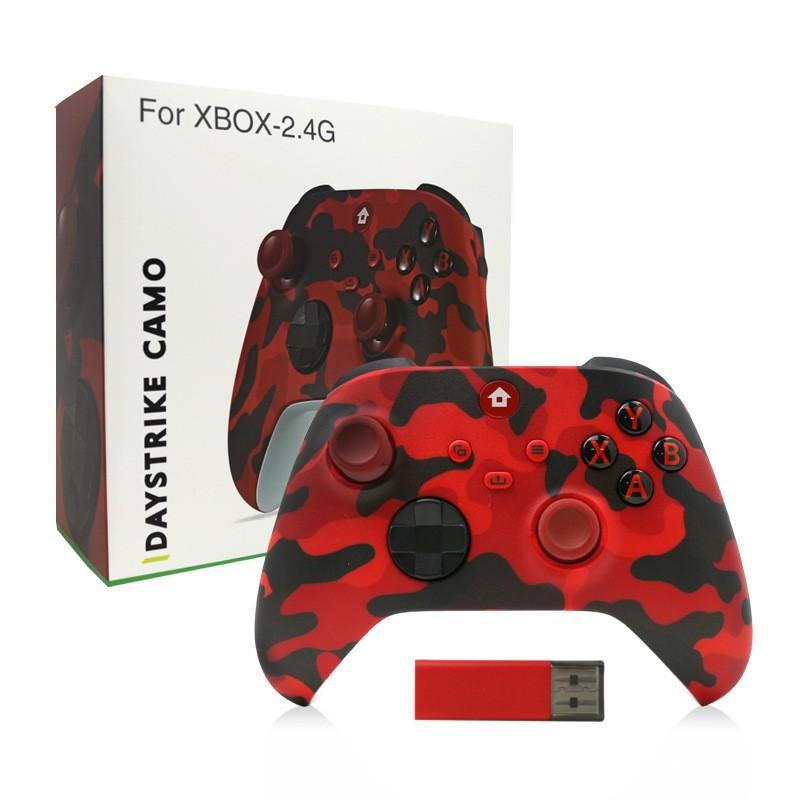 Xbox one Controller, 2.4GHz Wireless Controller for Xbox one with 3.5mm Audio Headset Jack, Wireless Xbox Controller for Xbox One X S Xbox One Series X S PC, Camo Red