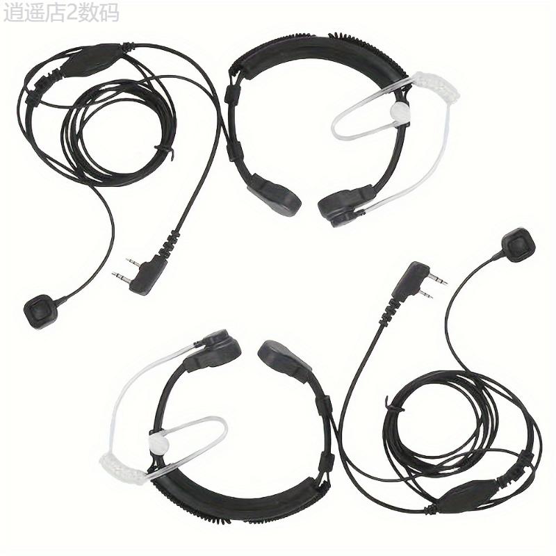 1pc 2pcs Air Conduction Noise Reduction Throat Control Tactical Headset for Baofeng, Jianzong and Other Walkie Talkie Models (BF888S, UV-5R, UV-9R PLUSTK-2107, NX-3320, NX-320PT558, TC-510, TC-700) Audio Button Waterproof Plastic