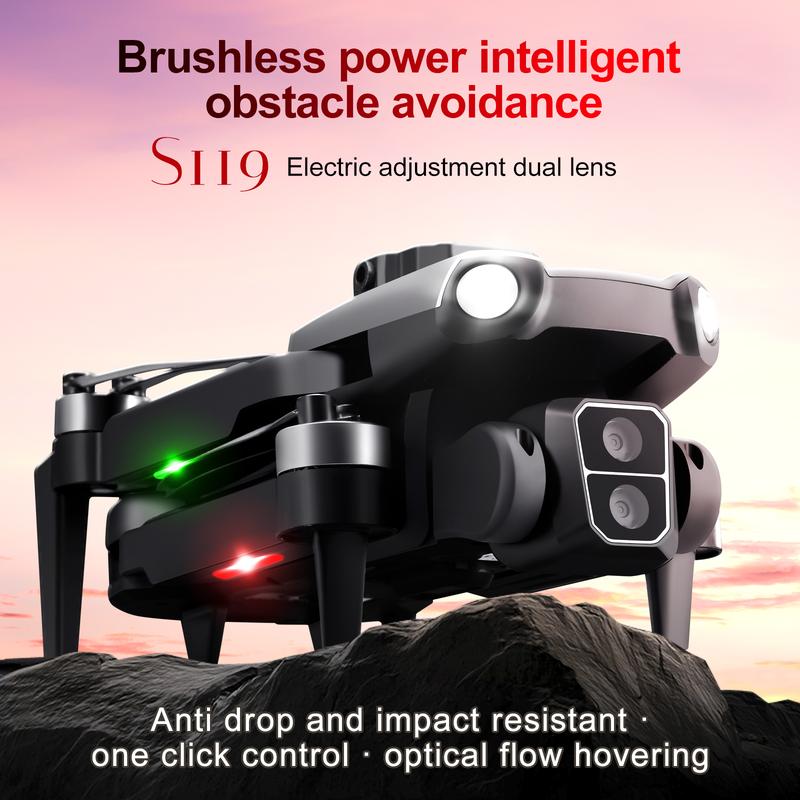 M9-Brushless Motor-Dual Camera Aerial Drone -12 minutes long endurance, 50x focus  HD pixel FPV  Mobile Picture  ,360 degree roll, fixed hover, aerial vehicle for social sharing, birthdays, Christmas (gifts for kids students kids) Accessories