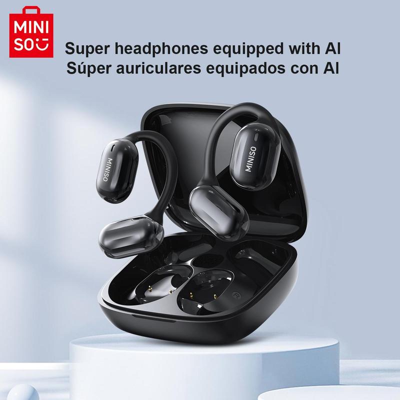 MINISO MS162 Open-ear Design Wireless Earphone, Rechargeable Bluetooth-compatible Earbuds with Built-in Microphone, HiFi Sound Quality Sports Earphone